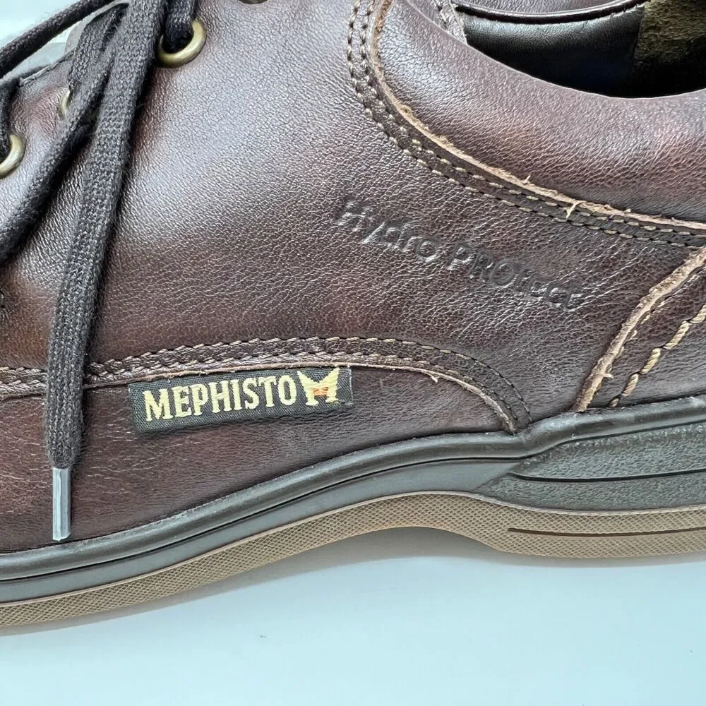 Mephisto Douk Waterproof Oxford Shoes Mens Brown Chestnut Leather US 7.5 EUR 7